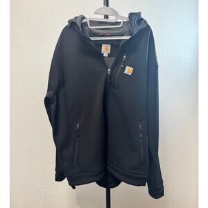 Carhartt Men's Crowley Soft Shell Fleece Lined Jacket Black 2XL  102199 Logo